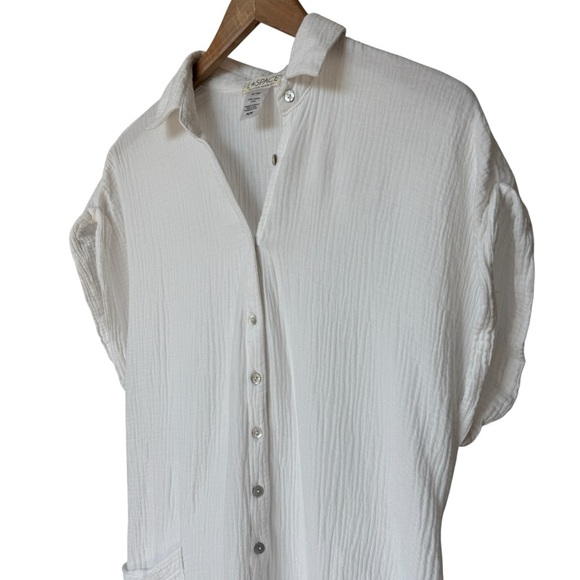 L*Space Women's White Cotton Romper Swim Cover-Up M Summer Casual Lightweight - Picture 3 of 8